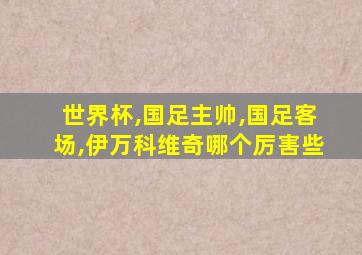 世界杯,国足主帅,国足客场,伊万科维奇哪个厉害些