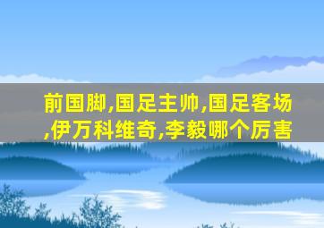 前国脚,国足主帅,国足客场,伊万科维奇,李毅哪个厉害