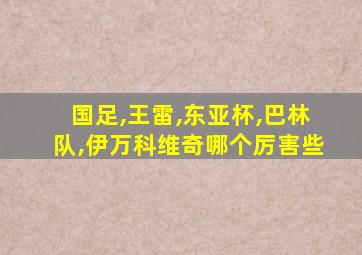 国足,王雷,东亚杯,巴林队,伊万科维奇哪个厉害些